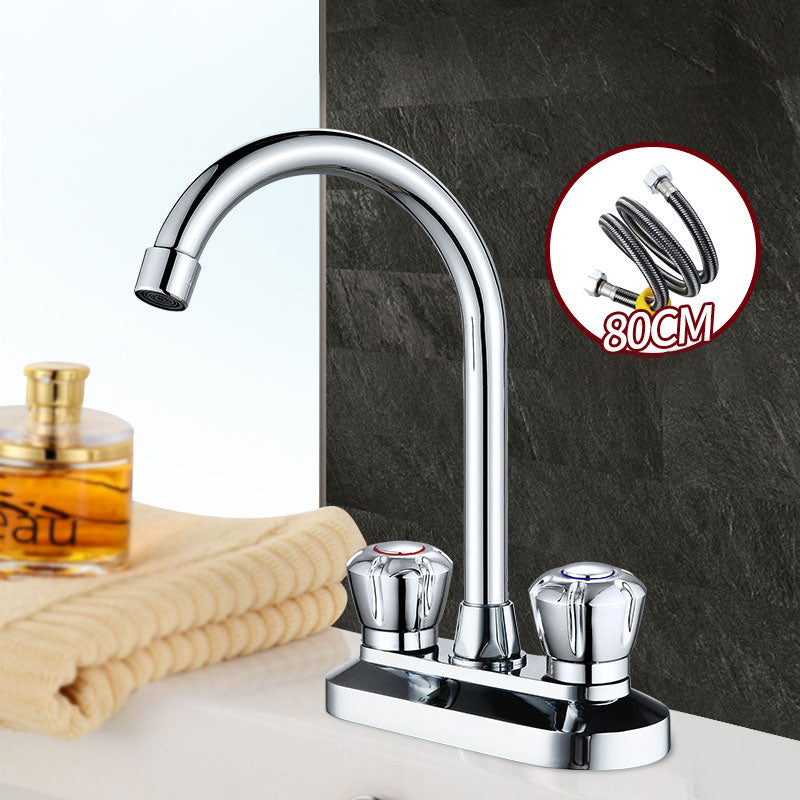 Lisslune | High arch brass bathroom faucet double handle sink faucet