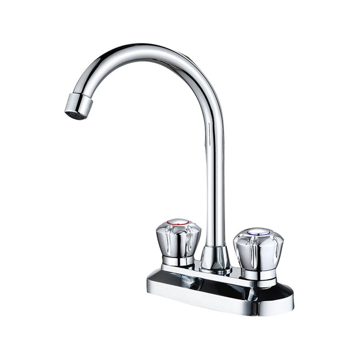 Lisslune | High arch brass bathroom faucet double handle sink faucet
