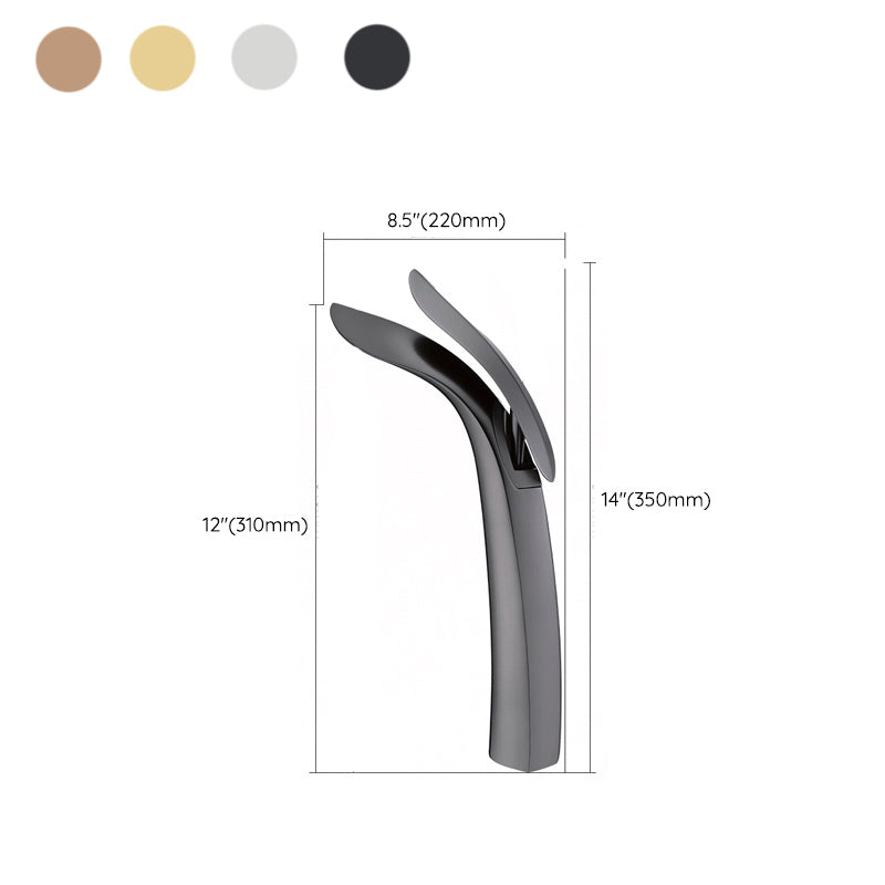 Lisslune | Brass 1-Hole Basin Mixer Tap Lever Handle Sink Faucet Round Modern Faucet for Bathroom