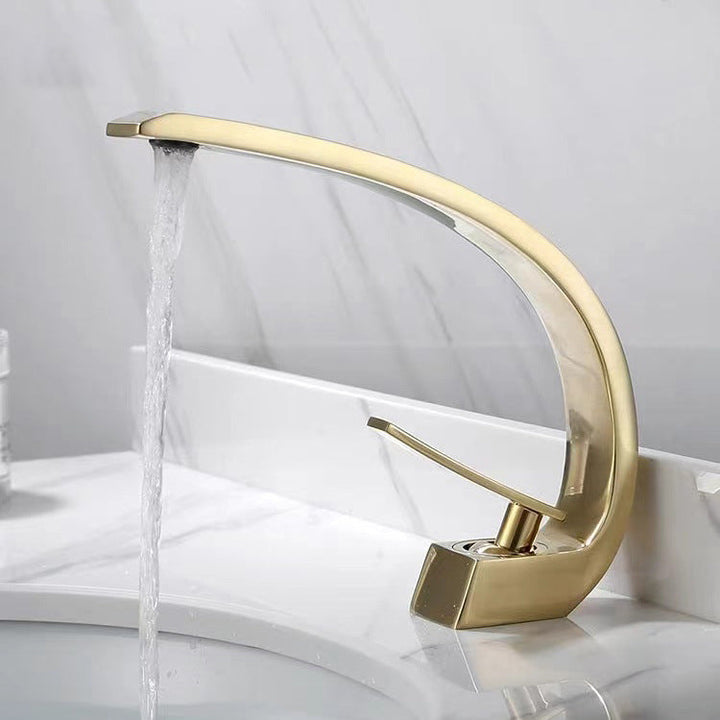 Lisslune | 17 cm High Sink Faucet Luxury 1 Hole Sink Faucet Cubic Bathroom Faucet