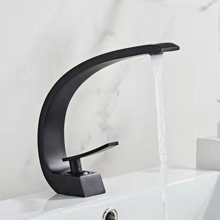 Lisslune | 17 cm High Sink Faucet Luxury 1 Hole Sink Faucet Cubic Bathroom Faucet
