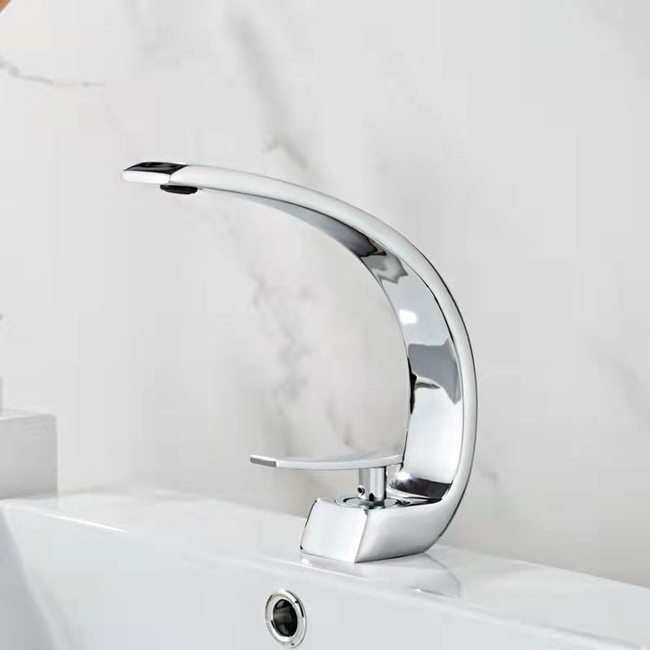 Lisslune | 17 cm High Sink Faucet Luxury 1 Hole Sink Faucet Cubic Bathroom Faucet