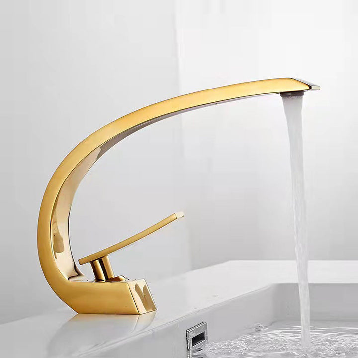 Lisslune | 17 cm High Sink Faucet Luxury 1 Hole Sink Faucet Cubic Bathroom Faucet