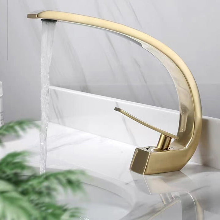 Lisslune | 17 cm High Sink Faucet Luxury 1 Hole Sink Faucet Cubic Bathroom Faucet