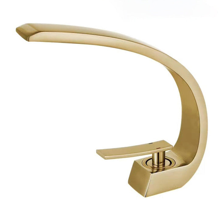 Lisslune | 17 cm High Sink Faucet Luxury 1 Hole Sink Faucet Cubic Bathroom Faucet