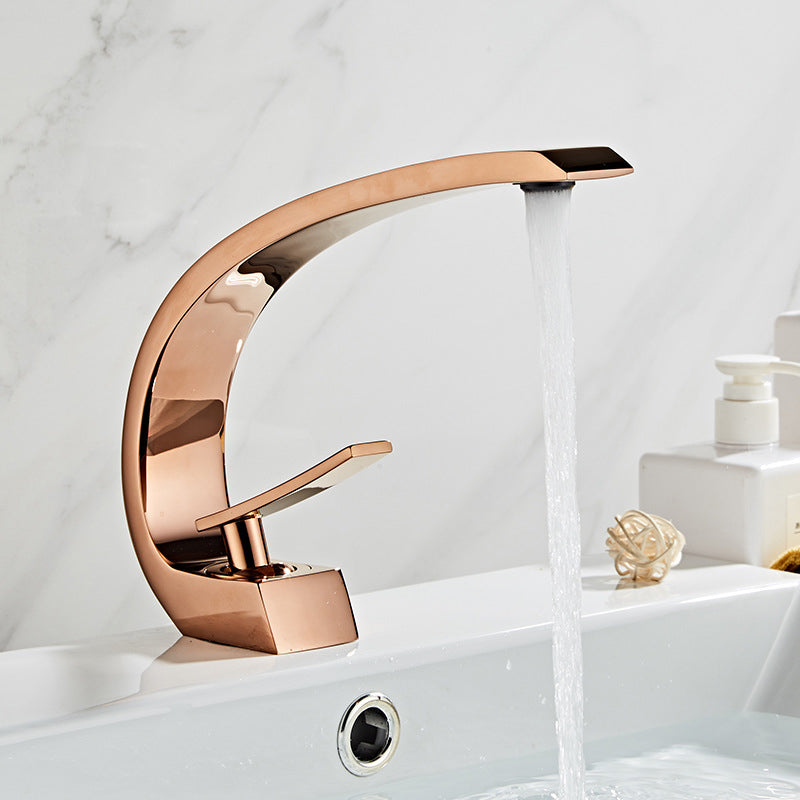 Lisslune | 17 cm High Sink Faucet Luxury 1 Hole Sink Faucet Cubic Bathroom Faucet