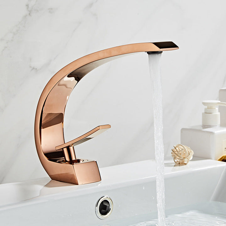 Lisslune | 17 cm High Sink Faucet Luxury 1 Hole Sink Faucet Cubic Bathroom Faucet