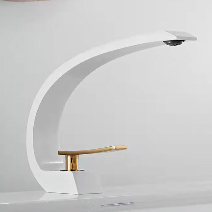 Lisslune | 17 cm High Sink Faucet Luxury 1 Hole Sink Faucet Cubic Bathroom Faucet