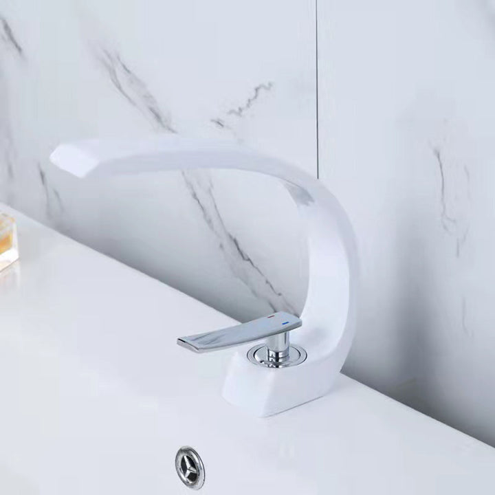 Lisslune | 17 cm High Sink Faucet Luxury 1 Hole Sink Faucet Cubic Bathroom Faucet