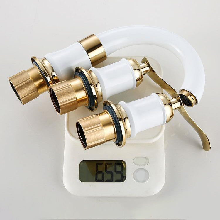 Lisslune | Modern Vessel Faucet Metal Lever Handles Low Arc Vessel Faucet for Home