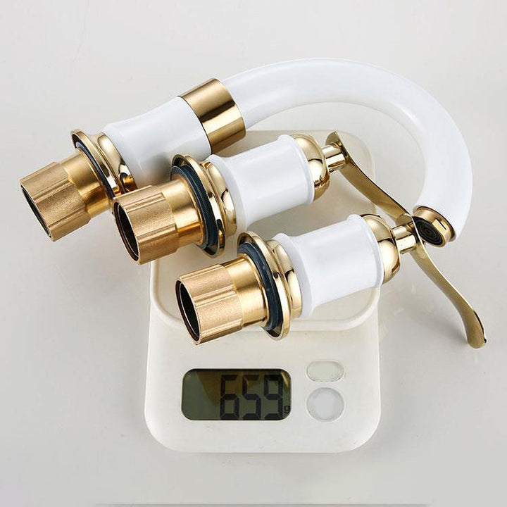 Lisslune | Modern Vessel Faucet Metal Lever Handles Low Arc Vessel Faucet for Home