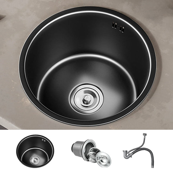 Lisslune | Contemporary Style Round Kitchen Sink Stainless Steel Kitchen Sink
