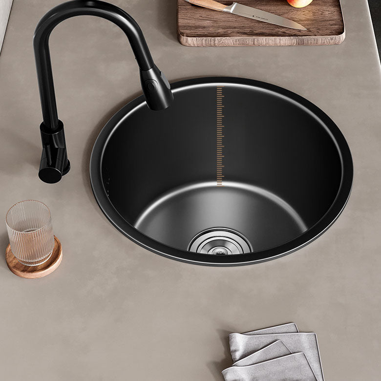 Lisslune | Contemporary Style Round Kitchen Sink Stainless Steel Kitchen Sink