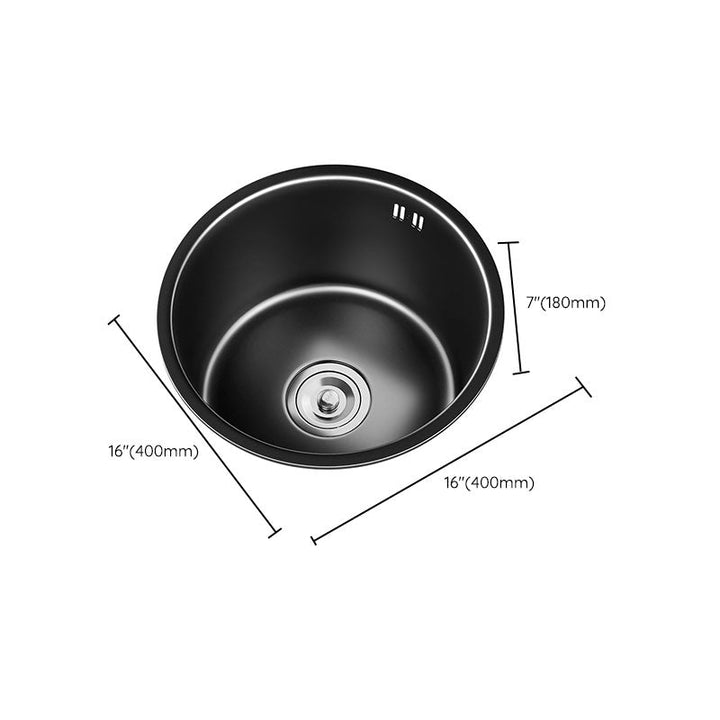 Lisslune | Contemporary Style Round Kitchen Sink Stainless Steel Kitchen Sink