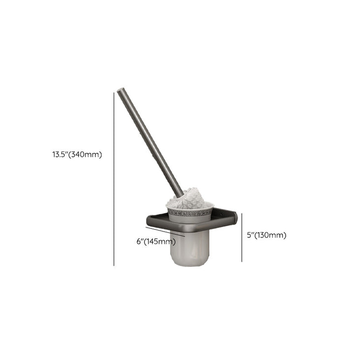 Lisslune | Gray contemporary bathroom accessory set Bathroom shelf/towel holder & bathrobe hook incl.