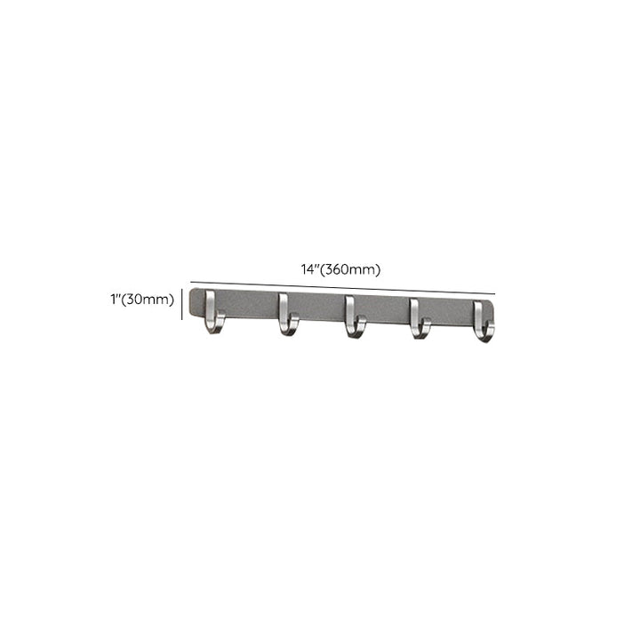 Lisslune | Gray contemporary bathroom accessory set Bathroom shelf/towel holder & bathrobe hook incl.