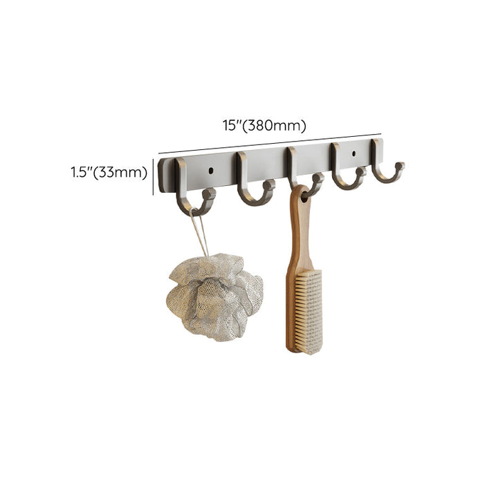 Lisslune | Contemporary Bathroom Accessory Set Grey Aluminum Bathroom Accessory Kit