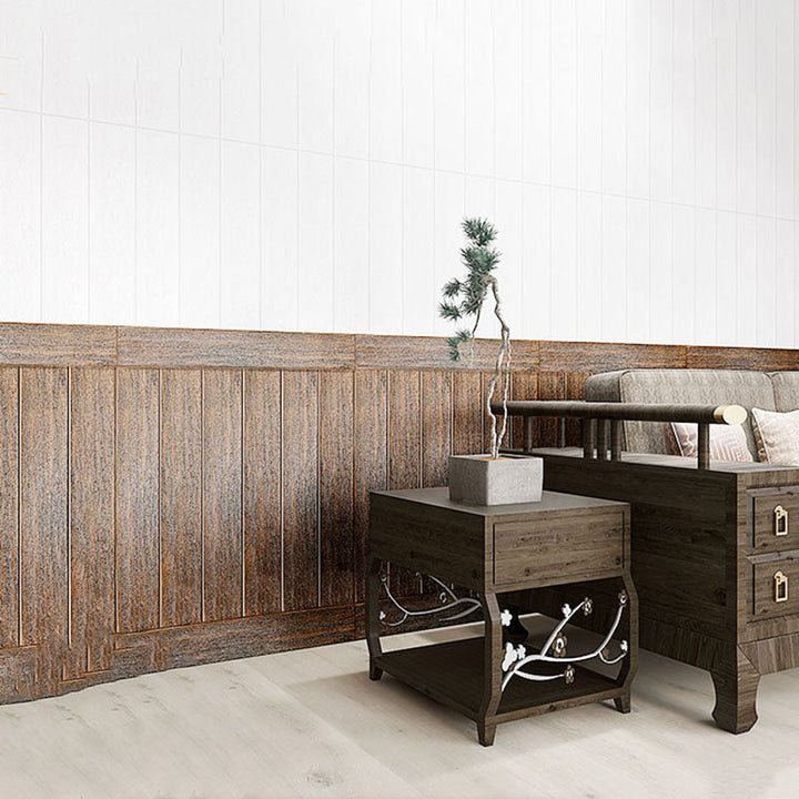 Lisslune | Modern Wall Paneling Peel and Stick Wood Look Design Rectangular Wall Paneling