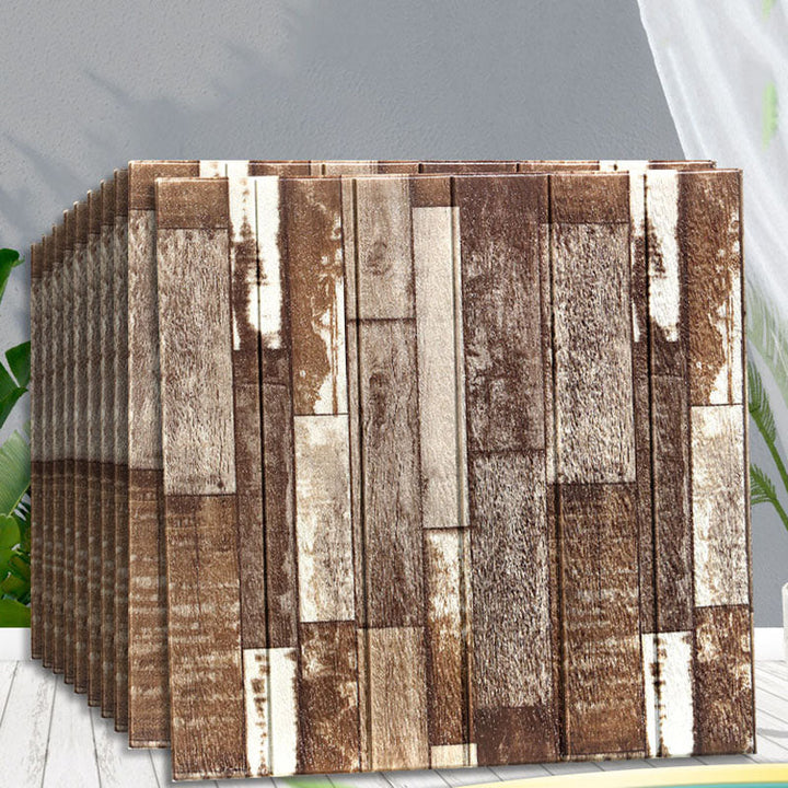Lisslune | Modern Wall Paneling Peel and Stick Wood Look Design Rectangular Wall Paneling