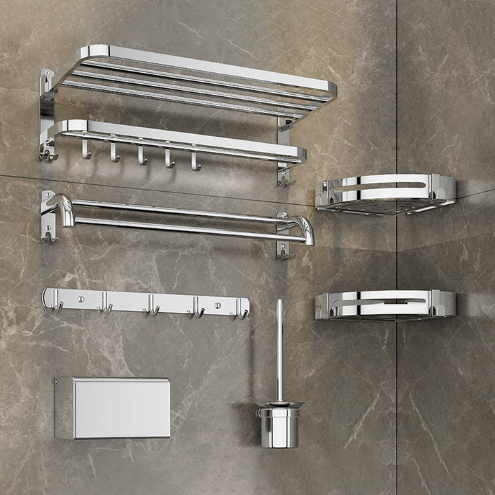 Lisslune | Silver/Black Bathroom Hardware Set Modern Bathroom Accessory Hardware Set