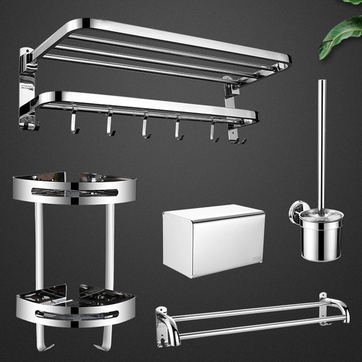 Lisslune | Silver/Black Bathroom Hardware Set Modern Bathroom Accessory Hardware Set