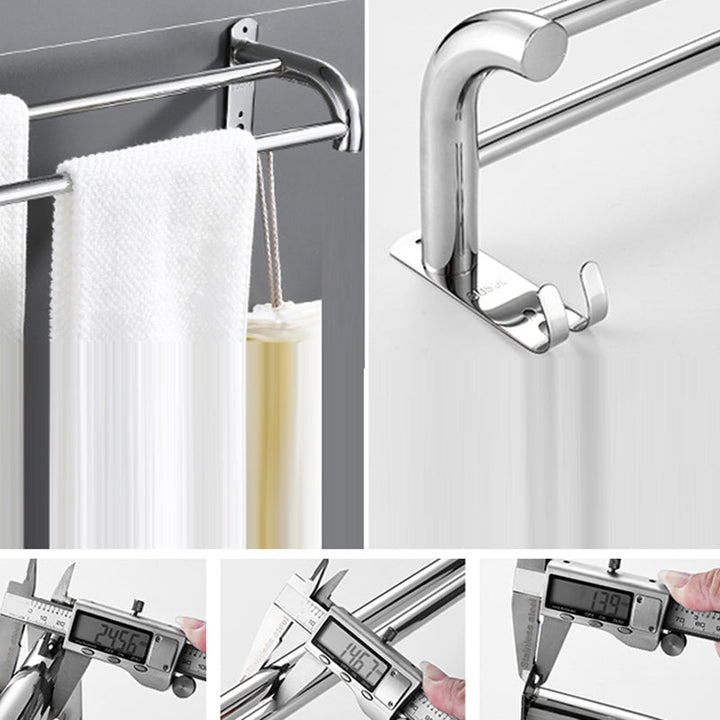 Lisslune | Silver/Black Bathroom Hardware Set Modern Bathroom Accessory Hardware Set