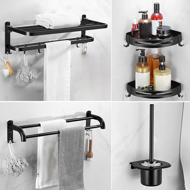 Lisslune | Silver/Black Bathroom Hardware Set Modern Bathroom Accessory Hardware Set