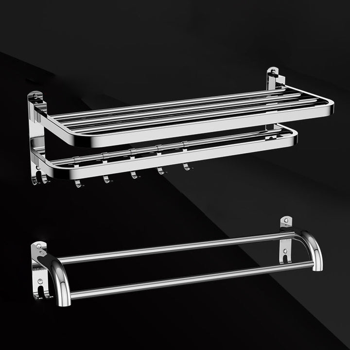 Lisslune | Silver/Black Bathroom Hardware Set Modern Bathroom Accessory Hardware Set