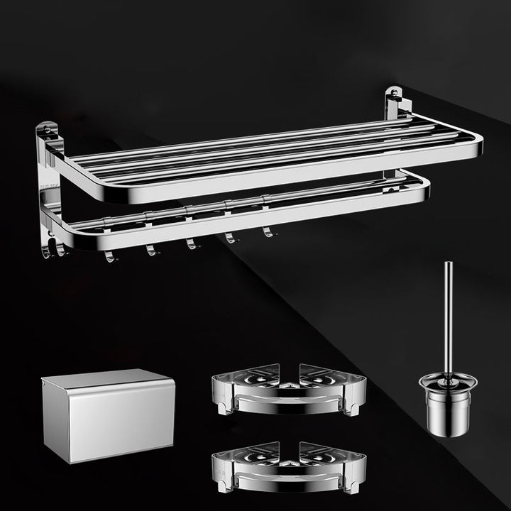 Lisslune | Silver/Black Bathroom Hardware Set Modern Bathroom Accessory Hardware Set