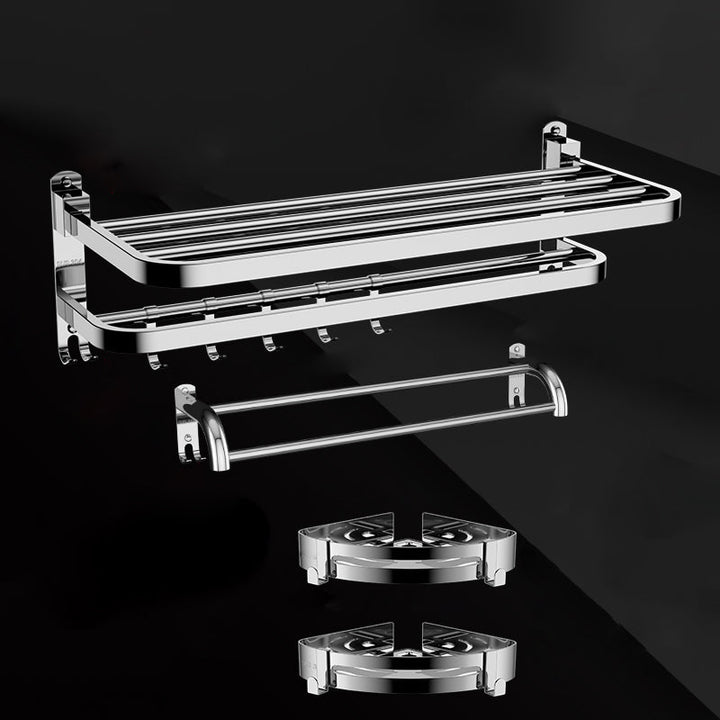 Lisslune | Silver/Black Bathroom Hardware Set Modern Bathroom Accessory Hardware Set