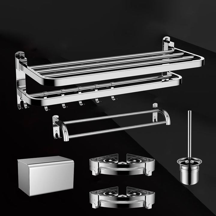 Lisslune | Silver/Black Bathroom Hardware Set Modern Bathroom Accessory Hardware Set