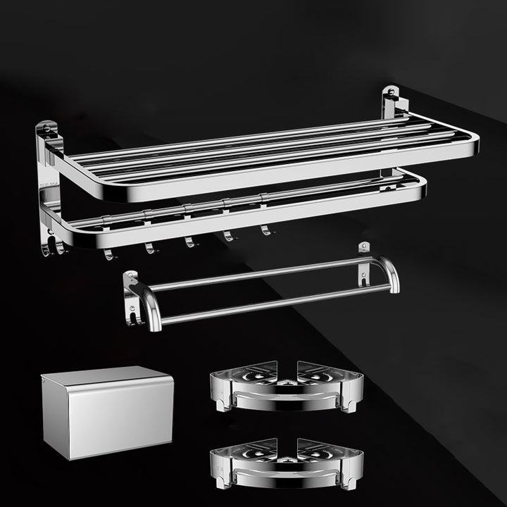 Lisslune | Silver/Black Bathroom Hardware Set Modern Bathroom Accessory Hardware Set