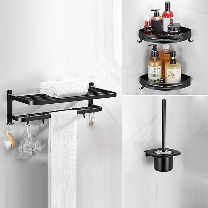 Lisslune | Matte black bathroom accessory set Modern bathroom accessory hardware set