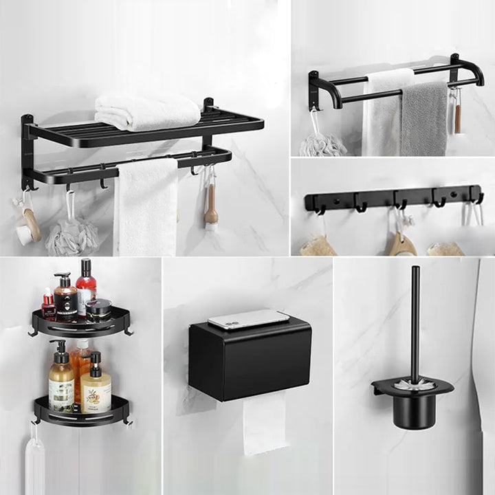 Lisslune | Matte black bathroom accessory set Modern bathroom accessory hardware set