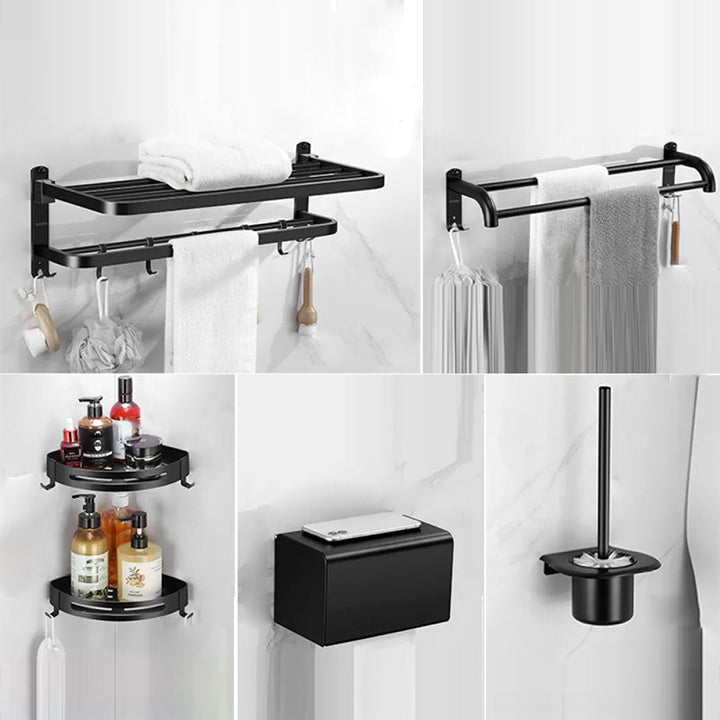 Lisslune | Matte black bathroom accessory set Modern bathroom accessory hardware set