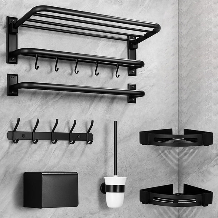 Lisslune | Matt Black Bathroom Accessory Set Modern Bathroom Accessory as Individual Piece or as Set