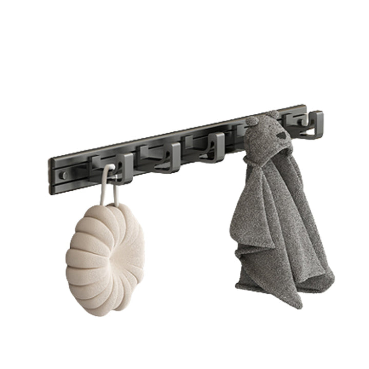Lisslune | Modernism Aluminum Bathroom Accessory Set Gray Metal Bathroom Set with Towel Holder/Bath Shelf