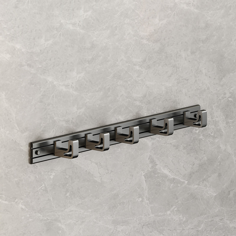 Lisslune | Modernism Aluminum Bathroom Accessory Set Gray Metal Bathroom Set with Towel Holder/Bath Shelf