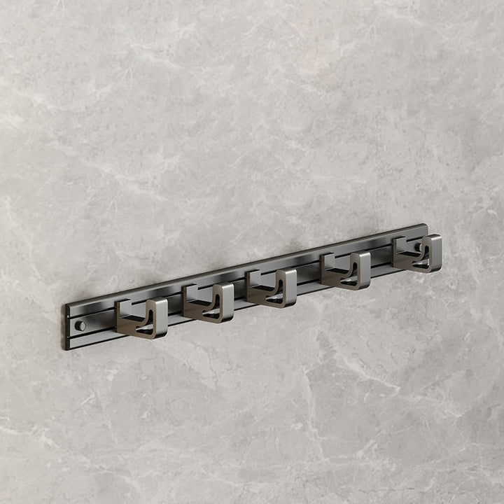 Lisslune | Modernism Aluminum Bathroom Accessory Set Gray Metal Bathroom Set with Towel Holder/Bath Shelf