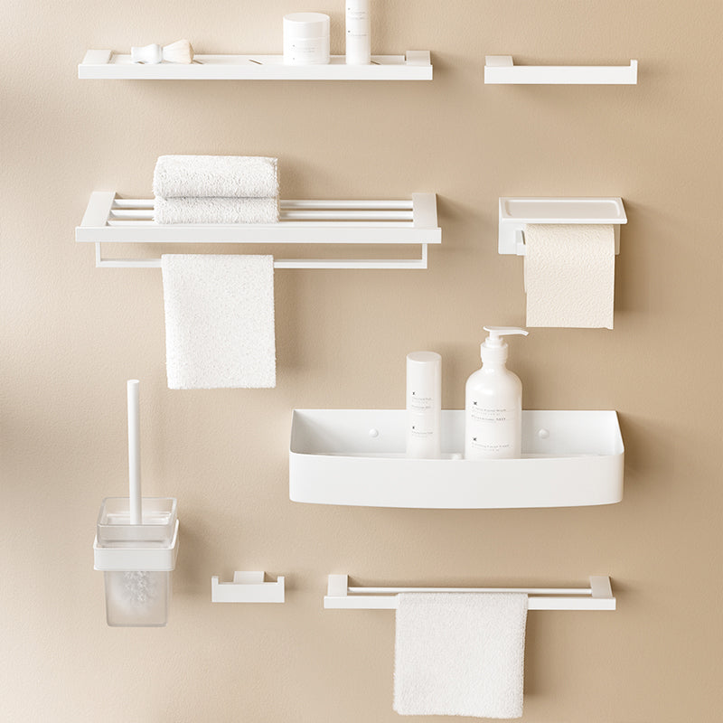 Lisslune | Modern White Bathroom Accessory Set Stainless Steel Bath Hardware Set