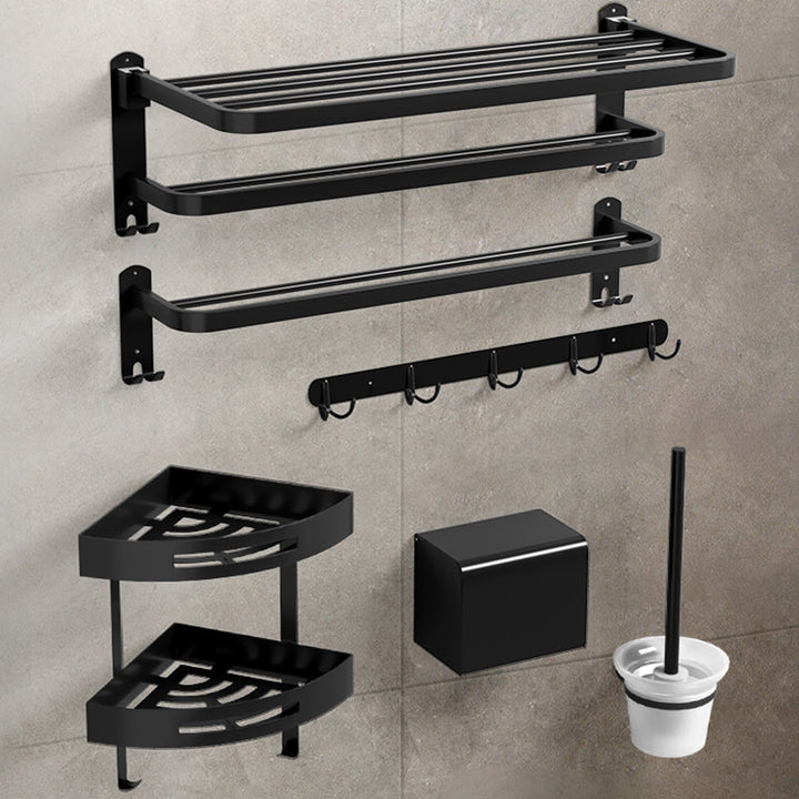 Lisslune | Black modern bathroom accessory set stainless steel bathroom fittings