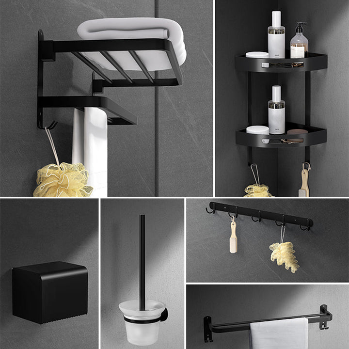 Lisslune | Black modern bathroom accessory set stainless steel bathroom fittings
