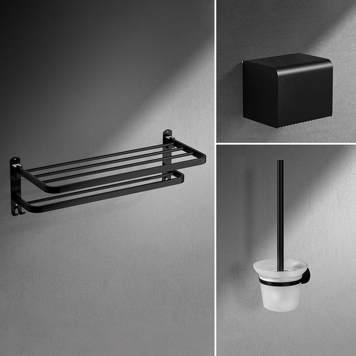 Lisslune | Black modern bathroom accessory set stainless steel bathroom fittings