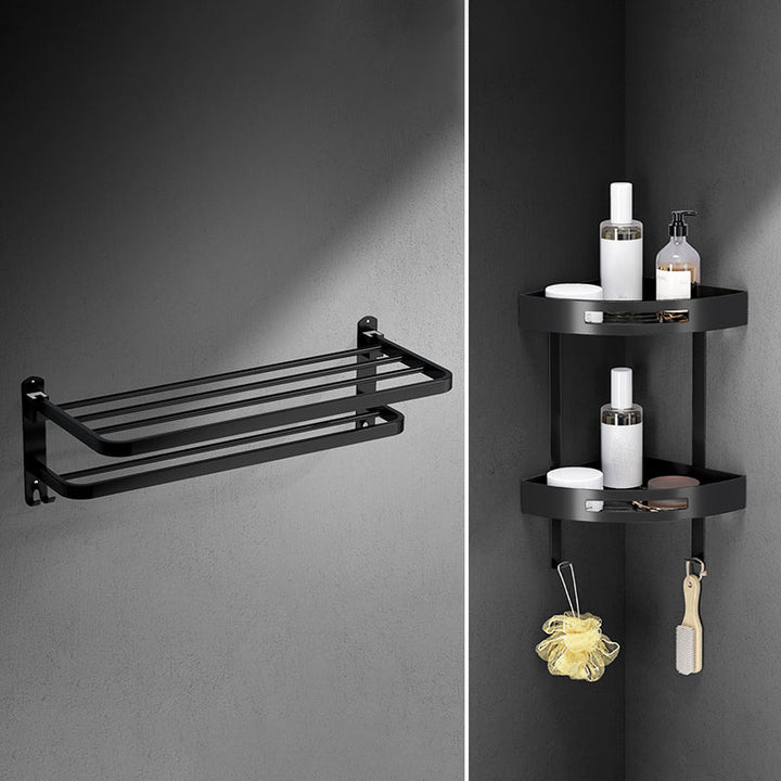 Lisslune | Black modern bathroom accessory set stainless steel bathroom fittings