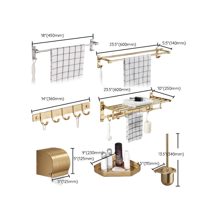 Lisslune | Modern Metal Bathroom Hardware Set Gold Bathroom Accessories Hardware Set