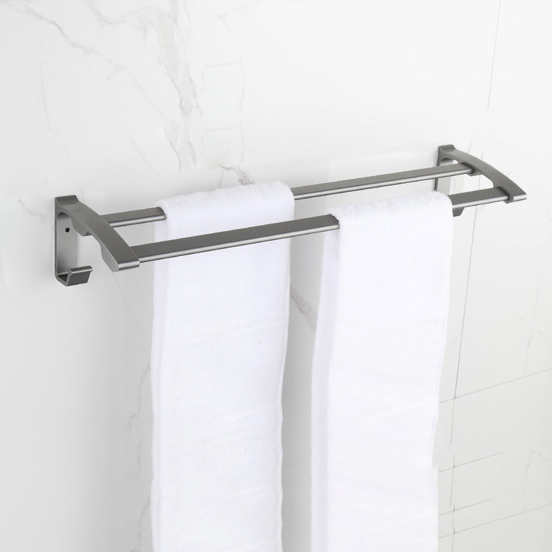 Lisslune | Modern Chrome Bathroom Accessories Set Aluminum Bathroom Fixtures Set