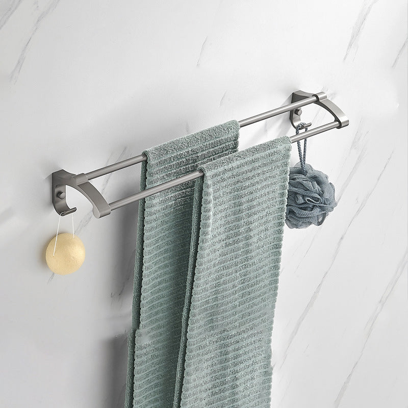 Lisslune | Modern Chrome Bathroom Accessories Set Aluminum Bathroom Fittings Set