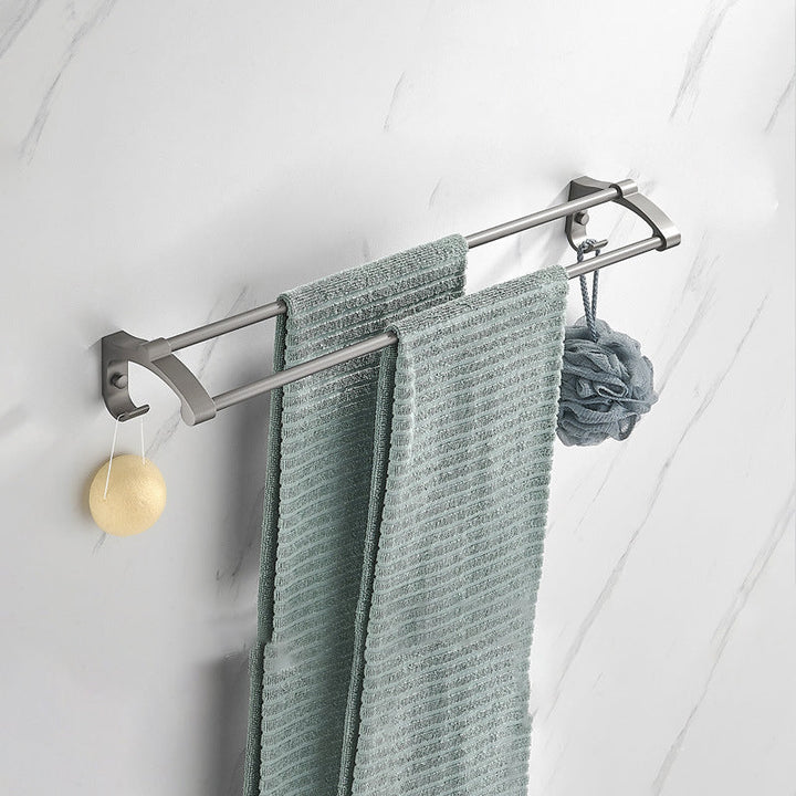 Lisslune | Modern Chrome Bathroom Accessories Set Aluminum Bathroom Fittings Set