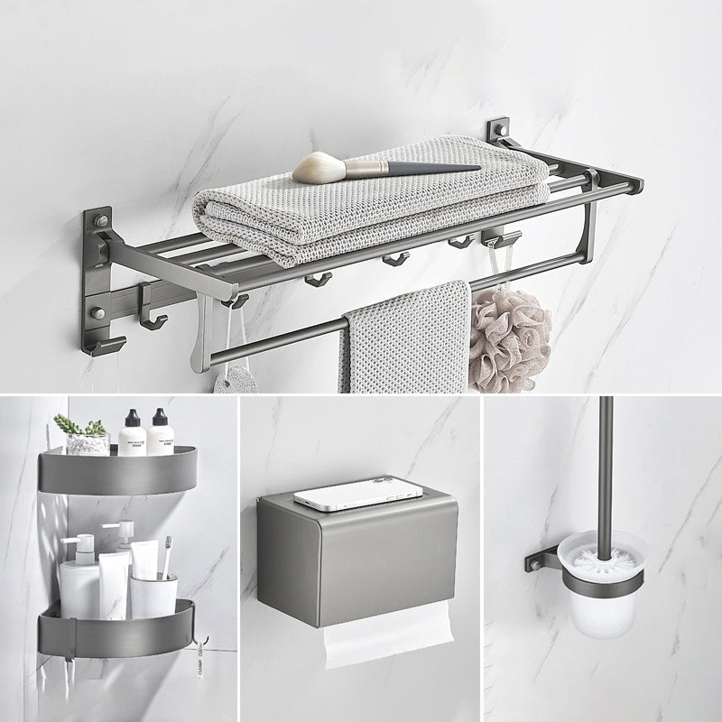 Lisslune | Modern Chrome Bathroom Accessories Set Aluminum Bathroom Fittings Set