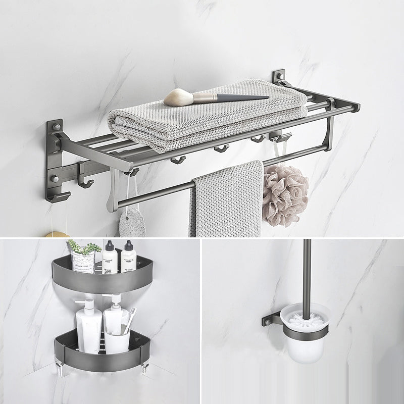 Lisslune | Modern Chrome Bathroom Accessories Set Aluminum Bathroom Fixtures Set